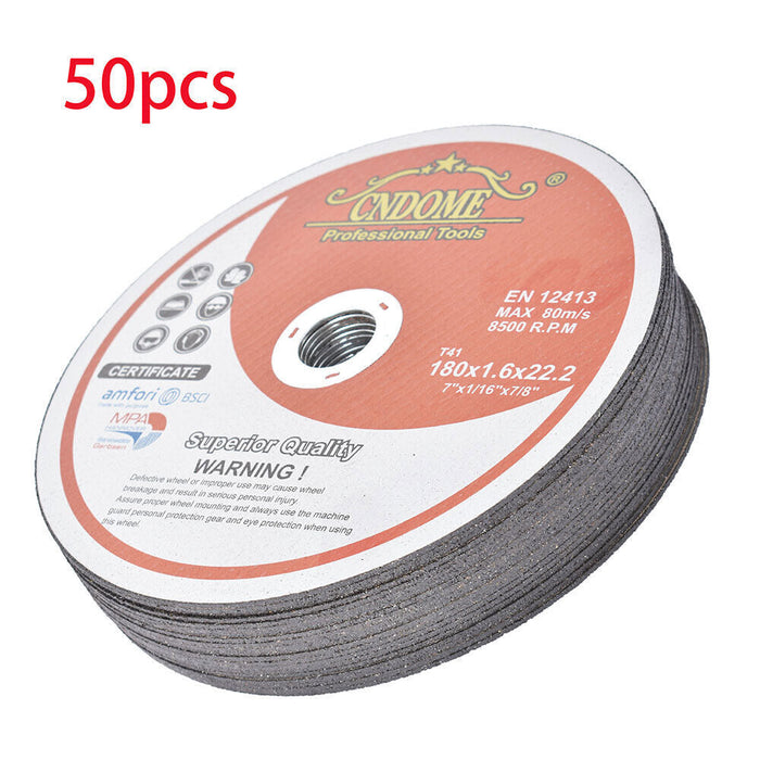 DURAFORCE 50 Pieces 7 Inch Metal And Stainless Steel Cutting Discs Cut-off Wheel