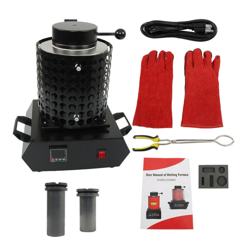DURAFORCE Electric Furnace Melting 1+3KG For Metals Gold Silver Copper Digital Smelting