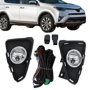 DURAFORCE Front Bumper Fog Lights Lamp For 2016-2018 Toyota RAV4+Switch+Wiring Kit