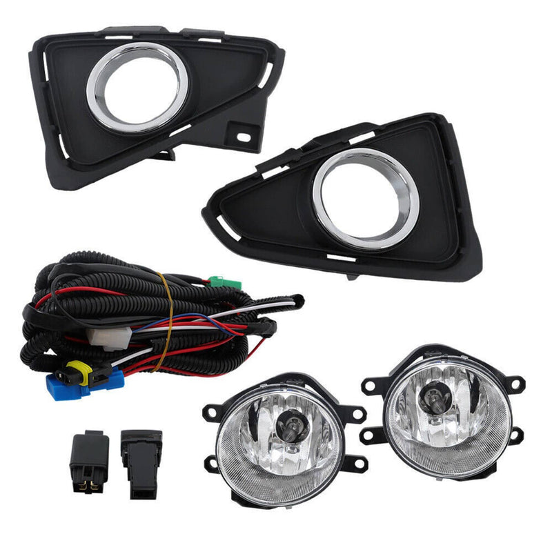 DURAFORCE Front Bumper Fog Lights Lamp For 2016-2018 Toyota RAV4+Switch+Wiring Kit