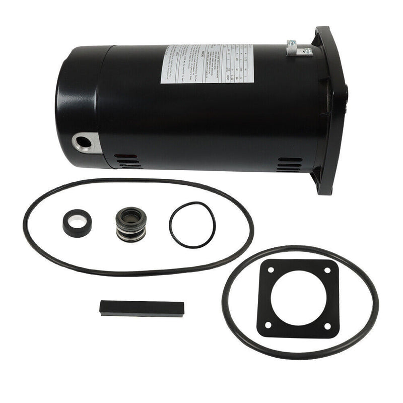 DURAFORCE USQ1102 Pool Motor 1HP 3450RPM 48Y Frame Square Flange Pool Pump Motor 115/230V
