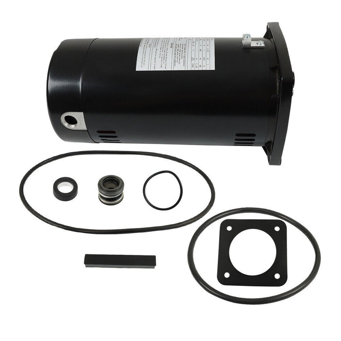 DURAFORCE USQ1102 Pool Motor 1HP 3450RPM 48Y Frame Square Flange Pool Pump Motor 115/230V