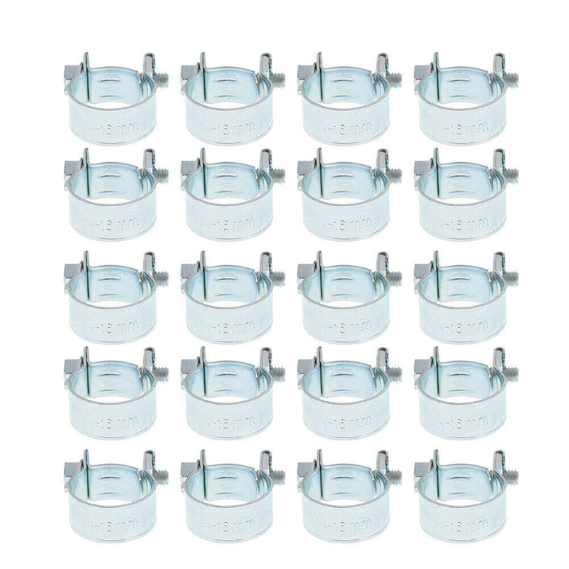 DURAFORCE 20 Pcs 3/8" Hose Clamp (14mm-16mm) Fuel Injection Gas Line Hose Clamps Clip