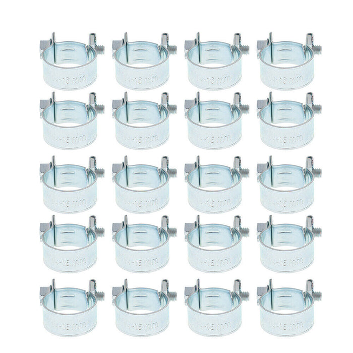 DURAFORCE 20 Pcs 3/8" Hose Clamp (14mm-16mm) Fuel Injection Gas Line Hose Clamps Clip
