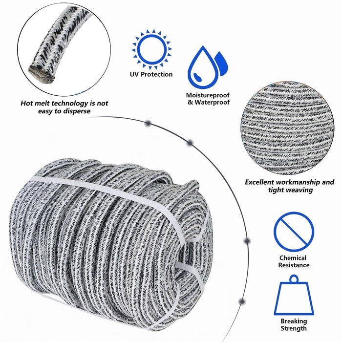 DURAFORCE 5/8" × 200' 24 Strand Braid Polyester Rope Arborist Tree Climbing Rope 16000Lbs