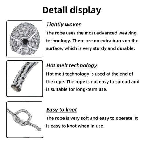 DURAFORCE 5/8" × 200' 24 Strand Braid Polyester Rope Arborist Tree Climbing Rope 16000Lbs