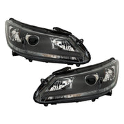 DURAFORCE Left+Right Headlight For 2013 2014 2015 Honda Accord Halogen W/O LED DRL