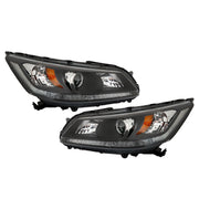 DURAFORCE Left+Right Headlight For 2013 2014 2015 Honda Accord Halogen W/O LED DRL