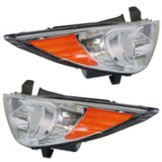 DURAFORCE Right+Left Headlights For 2011-14 Sonata Amber Corner Halogen Clear Lens