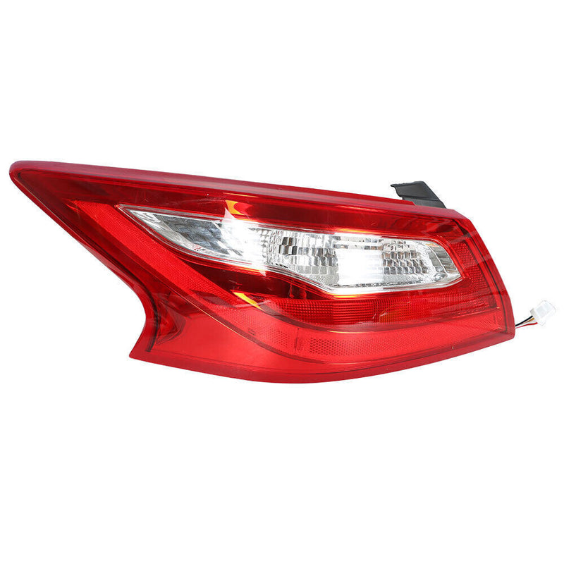 DURAFORCE Outer Driver Side Tail Light Lamp For 2016-2018 Nissan Altima Clear Red