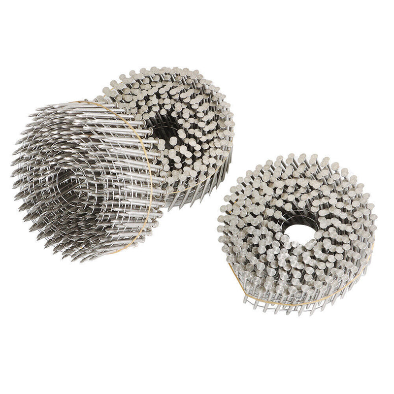 DURAFORCE 1-3/4” ×.09” Ring Shank Stainless Steel Siding Nails 3600Pcs 15 Degree Wire Coil