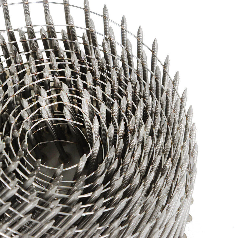 DURAFORCE 1-3/4” ×.09” Ring Shank Stainless Steel Siding Nails 3600Pcs 15 Degree Wire Coil