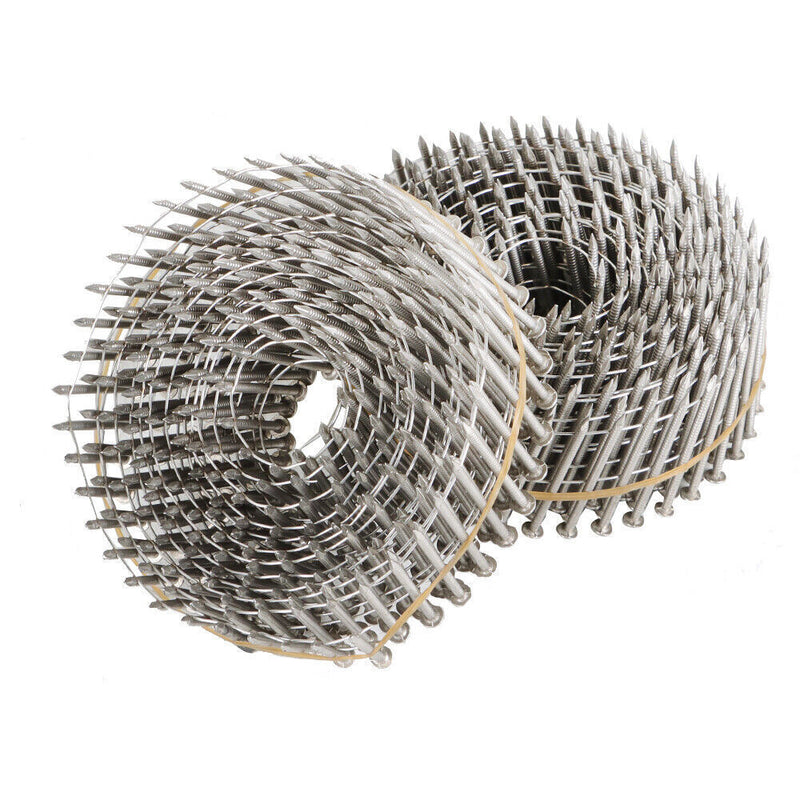 DURAFORCE 1-3/4” ×.09” Ring Shank Stainless Steel Siding Nails 3600Pcs 15 Degree Wire Coil