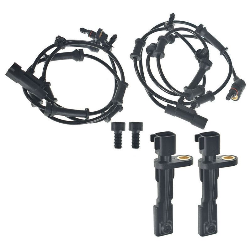 DURAFORCE 4Pcs ABS Wheel Speed Sensor For 2007-2015 2016 2017 Jeep Wrangler Black