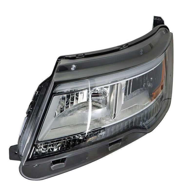 DURAFORCE Left Headlight For 2016-2018 Ford Explorer Halogen w/ LED DRL Clear Lens