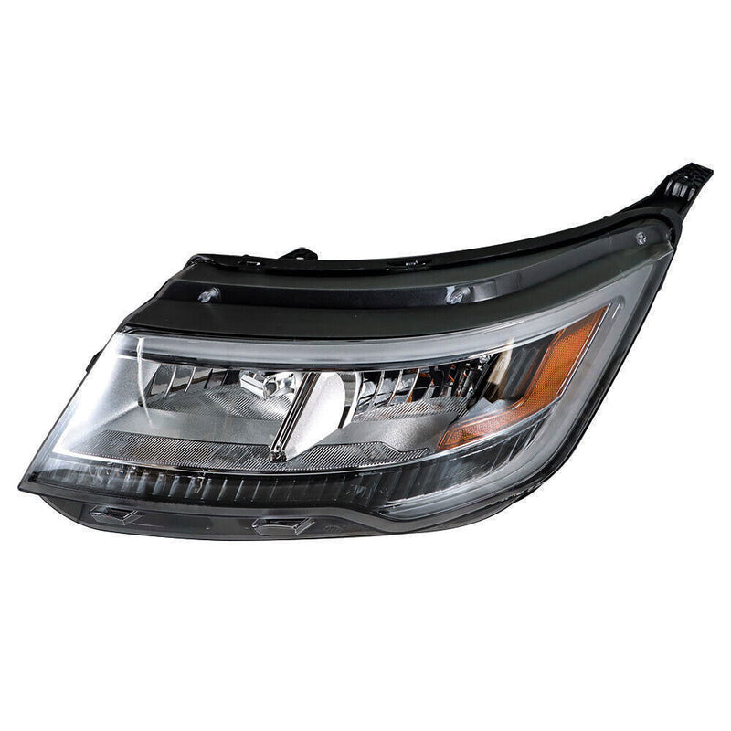 DURAFORCE Left Headlight For 2016-2018 Ford Explorer Halogen w/ LED DRL Clear Lens
