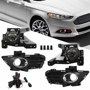 DURAFORCE Left+Right Side Bumper Fog Lights For 2013-2016 Ford Fusion Lamps+Switch