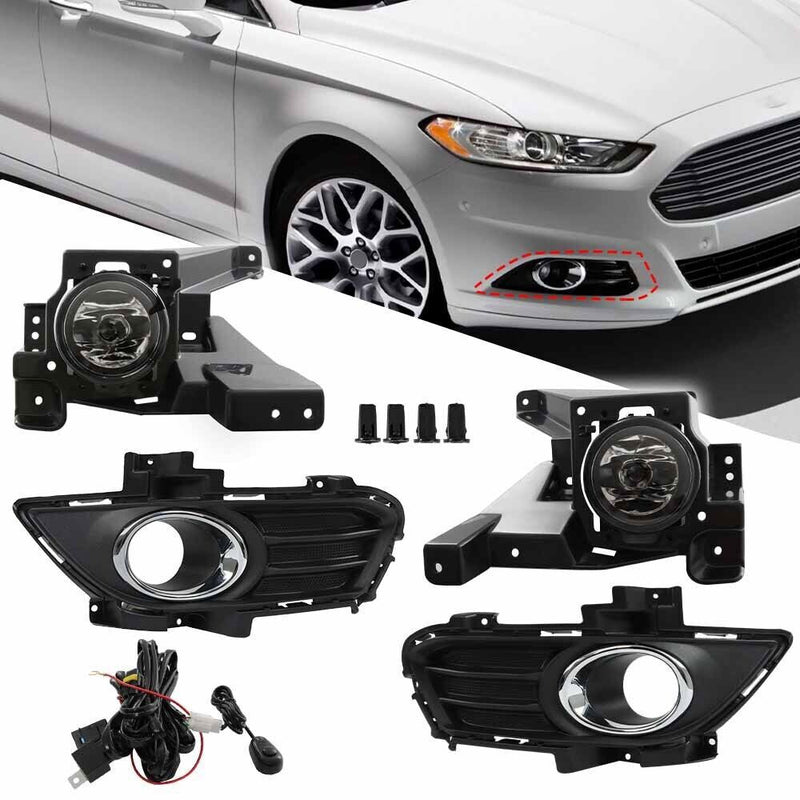 DURAFORCE Left+Right Side Bumper Fog Lights For 2013-2016 Ford Fusion Lamps+Switch