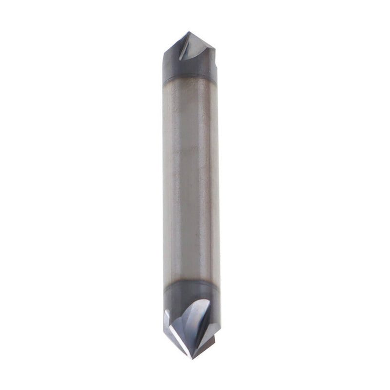 DURAFORCE 3/8" 4 Flute 90 Degree Double End Carbide Chamfer Mill 2-1/2" Overall Length US