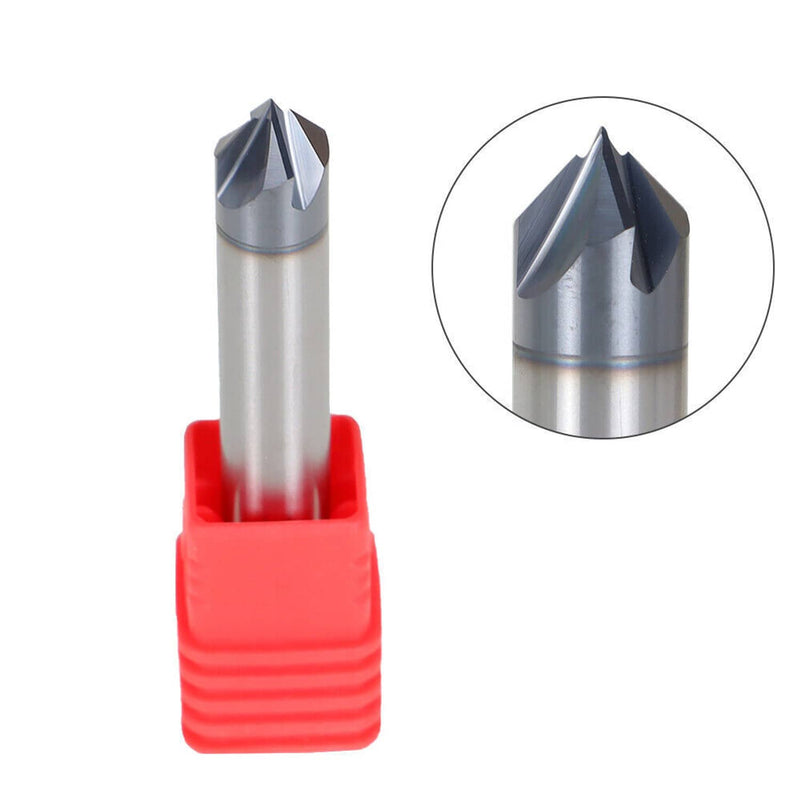 DURAFORCE 3/8" 4 Flute 90 Degree Double End Carbide Chamfer Mill 2-1/2" Overall Length US