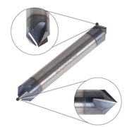 DURAFORCE 3/8" 4 Flute 90 Degree Double End Carbide Chamfer Mill 2-1/2" Overall Length US