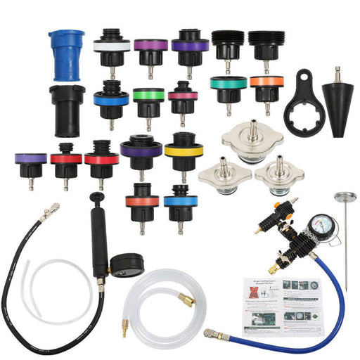 DURAFORCE 28pcs Radiator Pressure Tester & Cooling System Vacuum Type Purge Kit