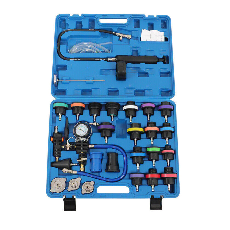 DURAFORCE 28pcs Radiator Pressure Tester & Cooling System Vacuum Type Purge Kit