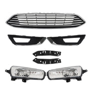 DURAFORCE Front Bumper Cover&Upper Grille w/ Fog Light For 2015-2018 Ford Focus