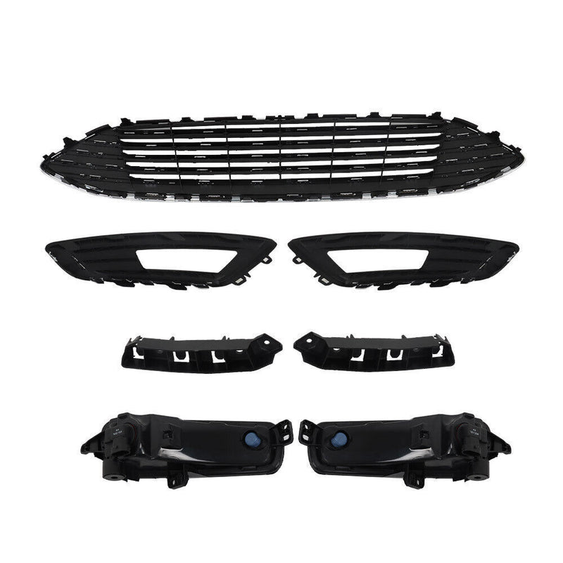 DURAFORCE Front Bumper Cover&Upper Grille w/ Fog Light For 2015-2018 Ford Focus