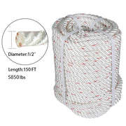 DURAFORCE 5850Lbs 1/2"×150' Double Braid Polyester Arborist Bull Rope Pulling Rigging Line