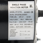 DURAFORCE 3.7HP 3450RPM Electric Motor Compressor Duty 56Frame 1 Phase 5/8" Shaft 230V New