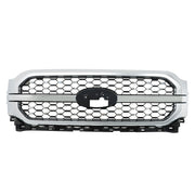 DURAFORCE Front Upper Bumper Grill Grille For 2021-2023 Ford F-150 Silver&Chrome