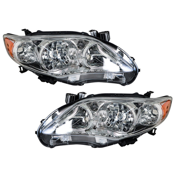DURAFORCE Left&Right Headlights For 2011-2013 Toyota Corolla Headlamps Replacement