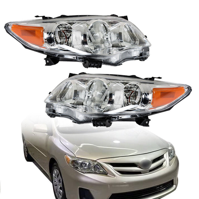 DURAFORCE Left&Right Headlights For 2011-2013 Toyota Corolla Headlamps Replacement