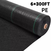 DURAFORCE Weed Cover 6×300FT PE Woven Ground Cover Landscape Fabric 3.2-Ounce Weed Barrier