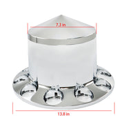 DURAFORCE For Semi Truck Wheel Axle Covers Spiked Chrome Hub Cover Kit 33mm Front & Rear