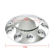 DURAFORCE For Semi Truck Wheel Axle Covers Spiked Chrome Hub Cover Kit 33mm Front & Rear