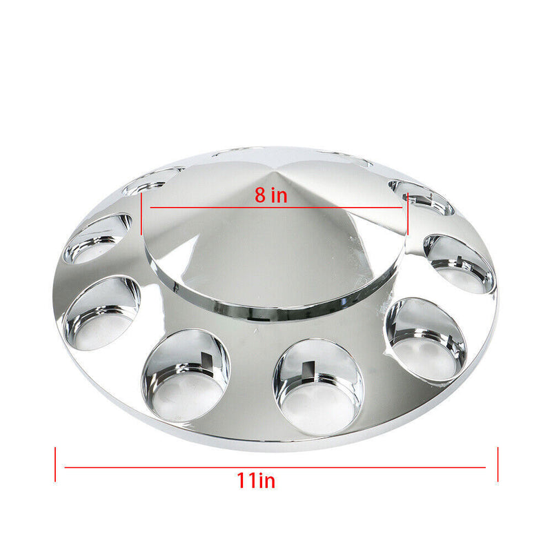 DURAFORCE For Semi Truck Wheel Axle Covers Spiked Chrome Hub Cover Kit 33mm Front & Rear
