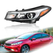 DURAFORCE Left Headlight Fit For 2017-2018 Kia Forte Forte5 Black Halogen W/o LED