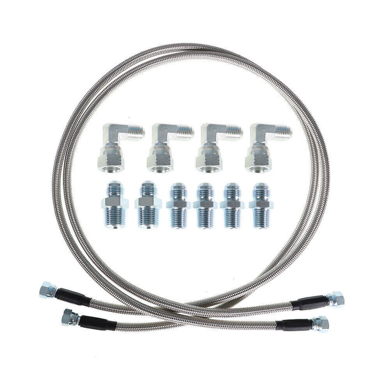 DURAFORCE 52" Length SS Braided Transmission Cooler Hoses For TH350 700R4 TH400