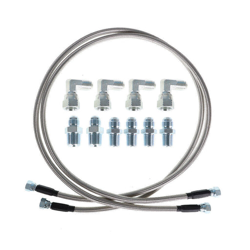 DURAFORCE 52" Length SS Braided Transmission Cooler Hoses For TH350 700R4 TH400
