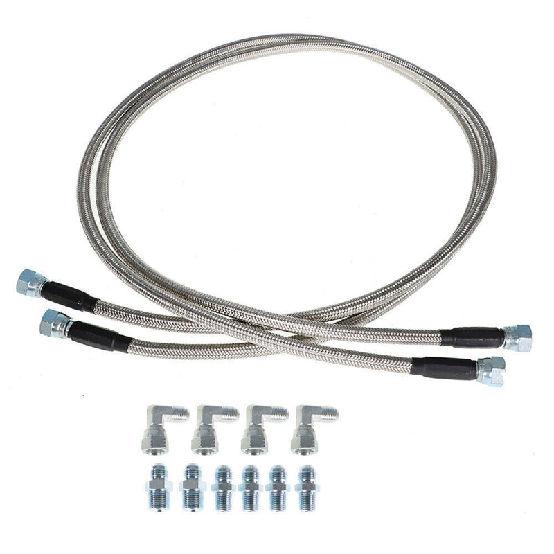 DURAFORCE 52" Length SS Braided Transmission Cooler Hoses For TH350 700R4 TH400