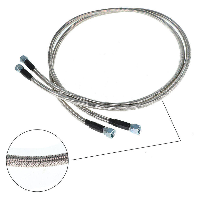 DURAFORCE 52" Length SS Braided Transmission Cooler Hoses For TH350 700R4 TH400