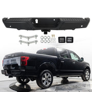 DURAFORCE Rear Step Bumper Assembly For 2015-2020 Ford F-150 Black W/ Park & Tow