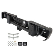 DURAFORCE Rear Step Bumper Assembly For 2015-2020 Ford F-150 Black W/ Park & Tow