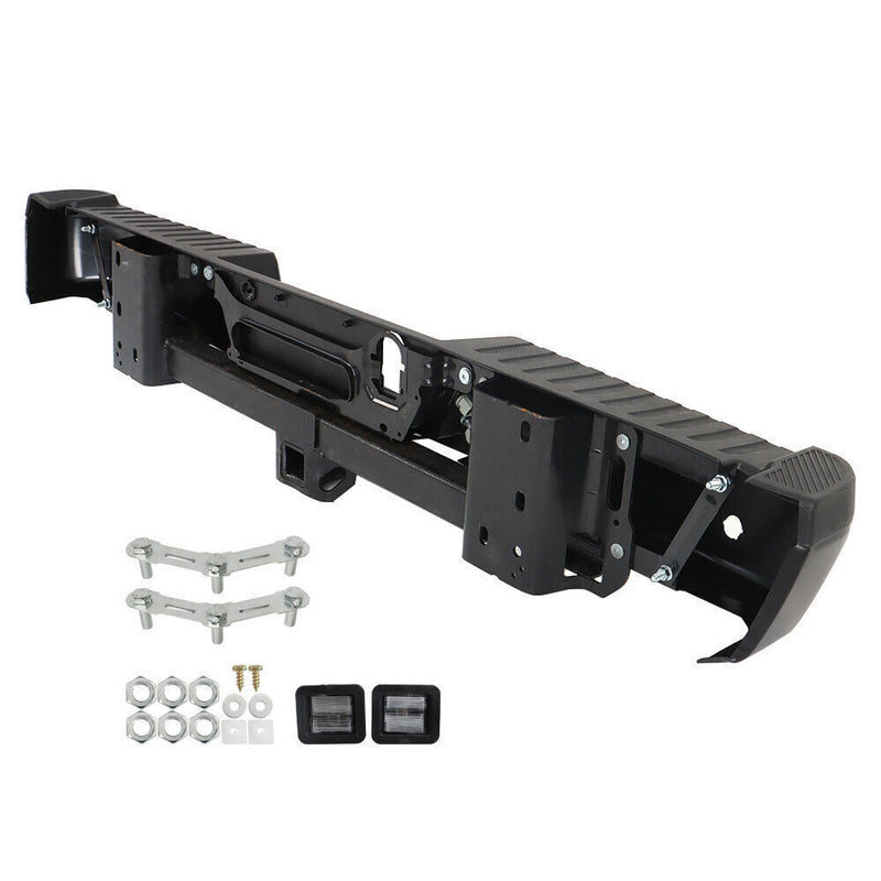 DURAFORCE Rear Step Bumper Assembly For 2015-2020 Ford F-150 Black W/ Park & Tow