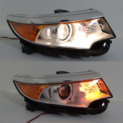 DURAFORCE RH Side Headlight For 2011- 2014 Ford Edge Halogen Chrome Clear W/o DRL