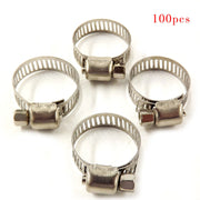 DURAFORCE Adjustable 100 Pcs 3/4"-1"Stainless Steel Drive Hose Clamps Fuel Line Worm Clips
