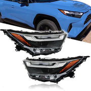 DURAFORCE Left+Right Headlight For 2022-2023 Toyota Rav4 Full LED Chrome Projector