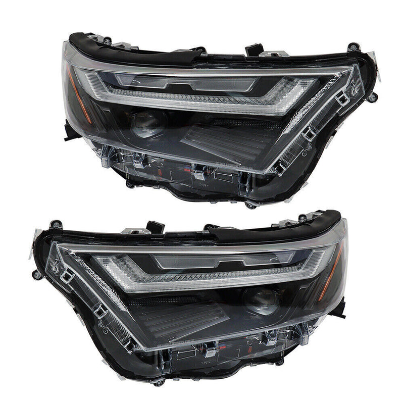 DURAFORCE Left+Right Headlight For 2022-2023 Toyota Rav4 Full LED Chrome Projector